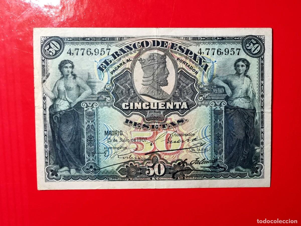 Billetes espa&ntilde;oles: CL&Aacute;SICO ALEGOR&Iacute;AS MUY BUEN EJEMPLAR |SOLO ACEPTO PAYPAL| BILLETE 50 PESETAS 1907 LEER DESCRIPCION 57