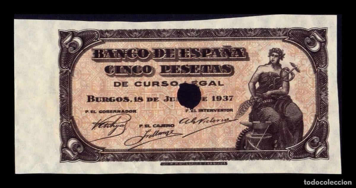 Billetes espa&ntilde;oles: Espa&ntilde;a Prueba 5 Pesetas Portabella 1937 Pick 106 Sc- aUnc