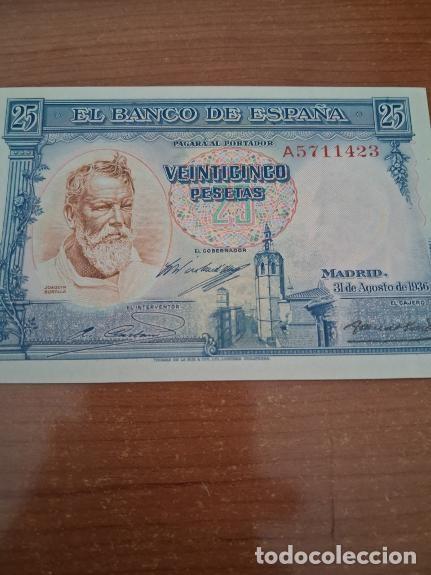 Billetes espa&ntilde;oles: Billete de 25 pesetas de 31 de agosto de 1936