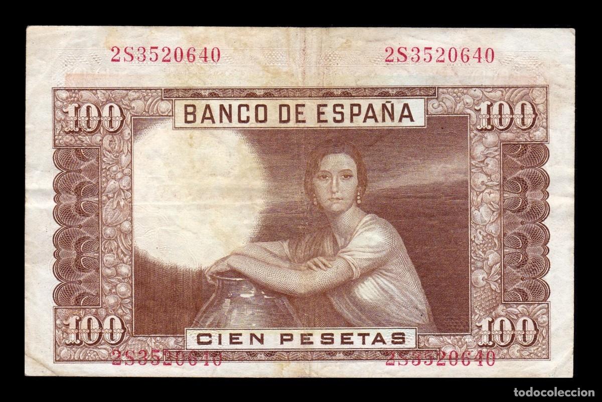 Billetes espa&ntilde;oles: Espa&ntilde;a Error desplazado 100 Pesetas J. Romero de Torres 1953 Pick 145 Serie 2S Mbc Vf