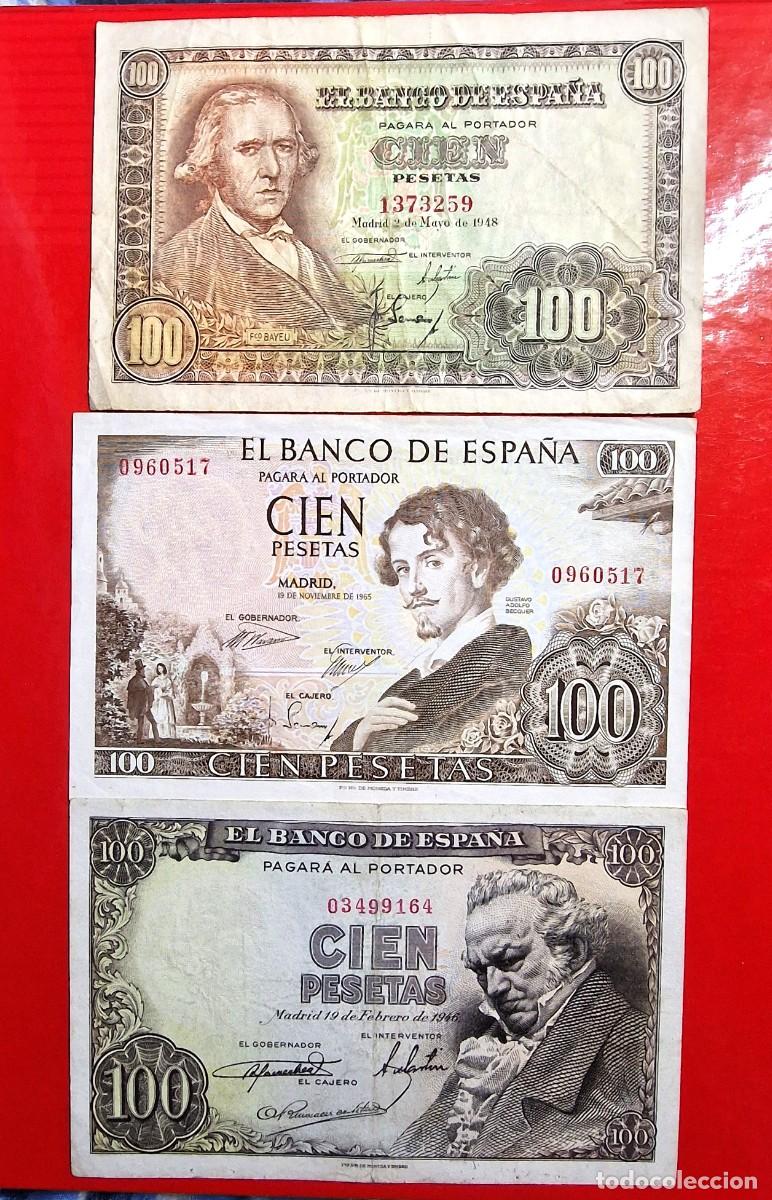 Billetes espa&ntilde;oles: SIN SERIE** LOTE 3 BILLETES VARIOS RAROS |SOLO ACEPTO PAYPAL| BILLETE 100 PESETAS 1946 1948 1965 LEE