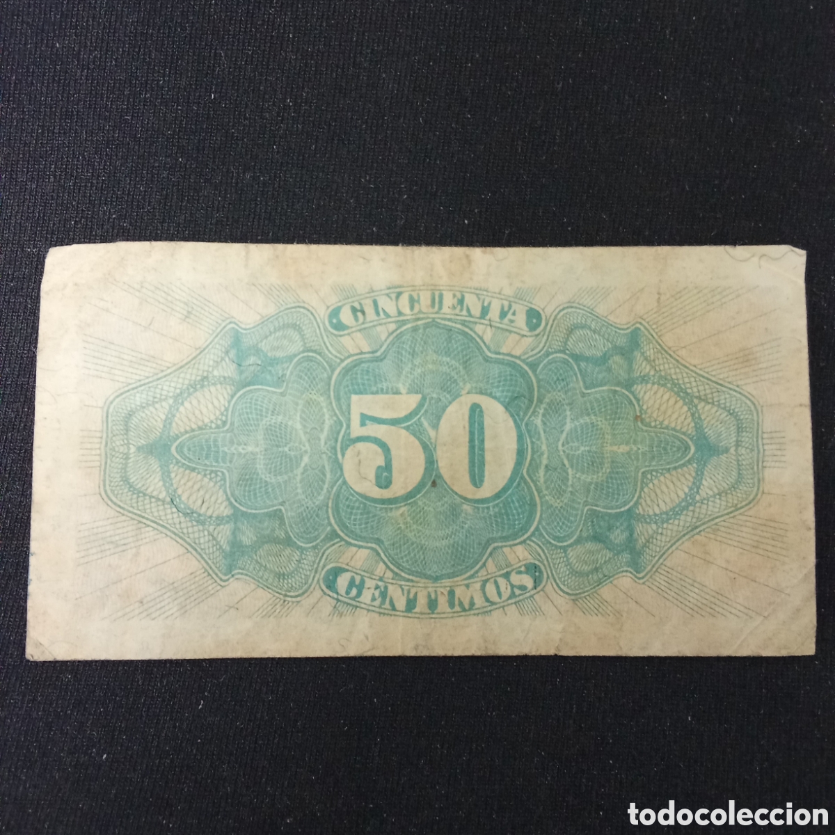 Billetes espa&ntilde;oles: Espa&ntilde;a 50 c&eacute;ntimos a&ntilde;o 1937 - Foto 2
