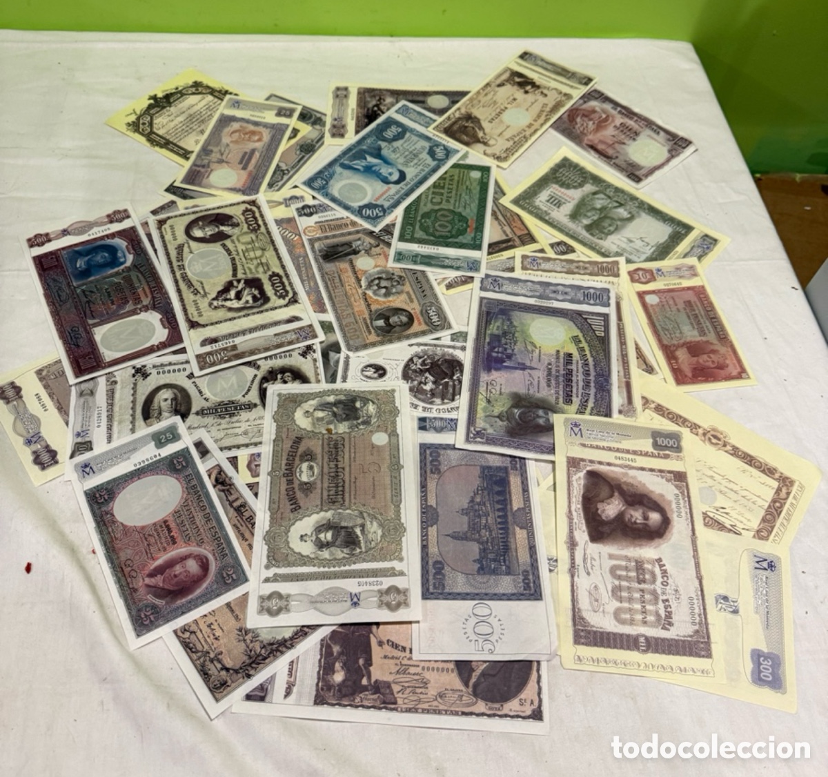 Billetes espa&ntilde;oles: Gran lote 43 billetes facs&iacute;miles del Banco de Espa&ntilde;a &ndash; colecci&oacute;n hist&oacute;rica