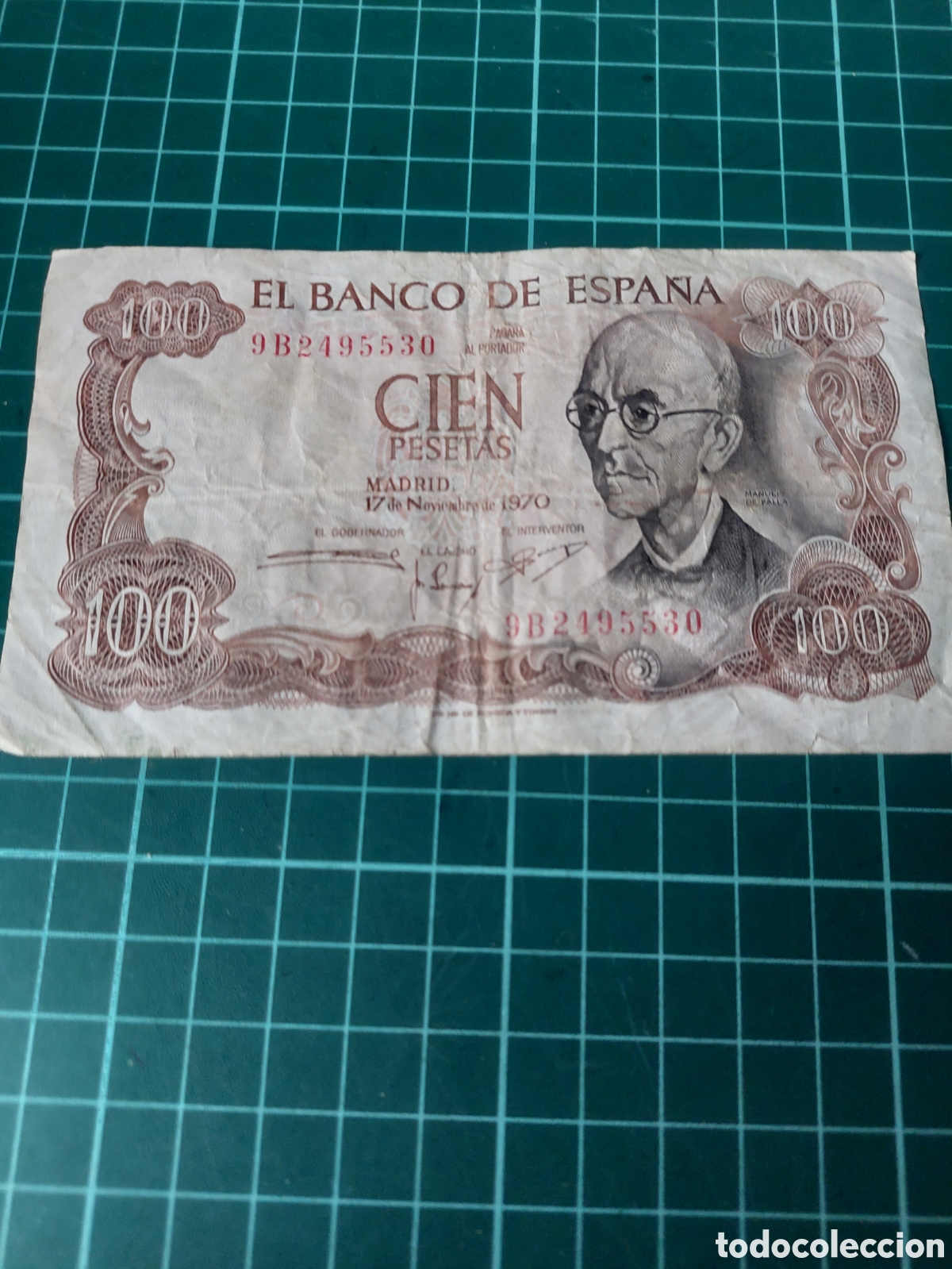 Billetes espa&ntilde;oles: SERIE SUSTITUCI&Oacute;N 9 B 17 NOVIEMBRE 1970 FALLA 100 PESETAS BANCO ESPA&Ntilde;A