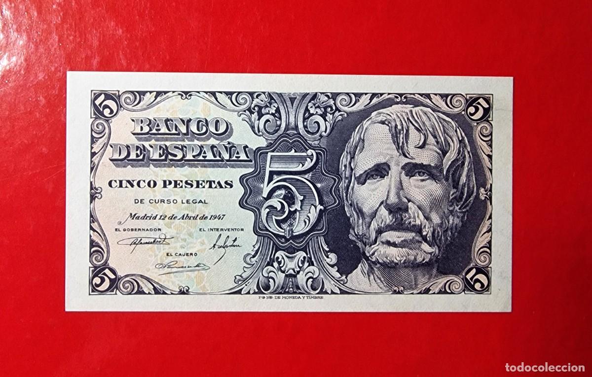 Billetes espa&ntilde;oles: SIN SERIE * SENECA SIN CIRCULAR SC |SOLO ACEPTO PAYPAL| BILLETE 5 PESETAS 1947 LEER DESCRIPCION