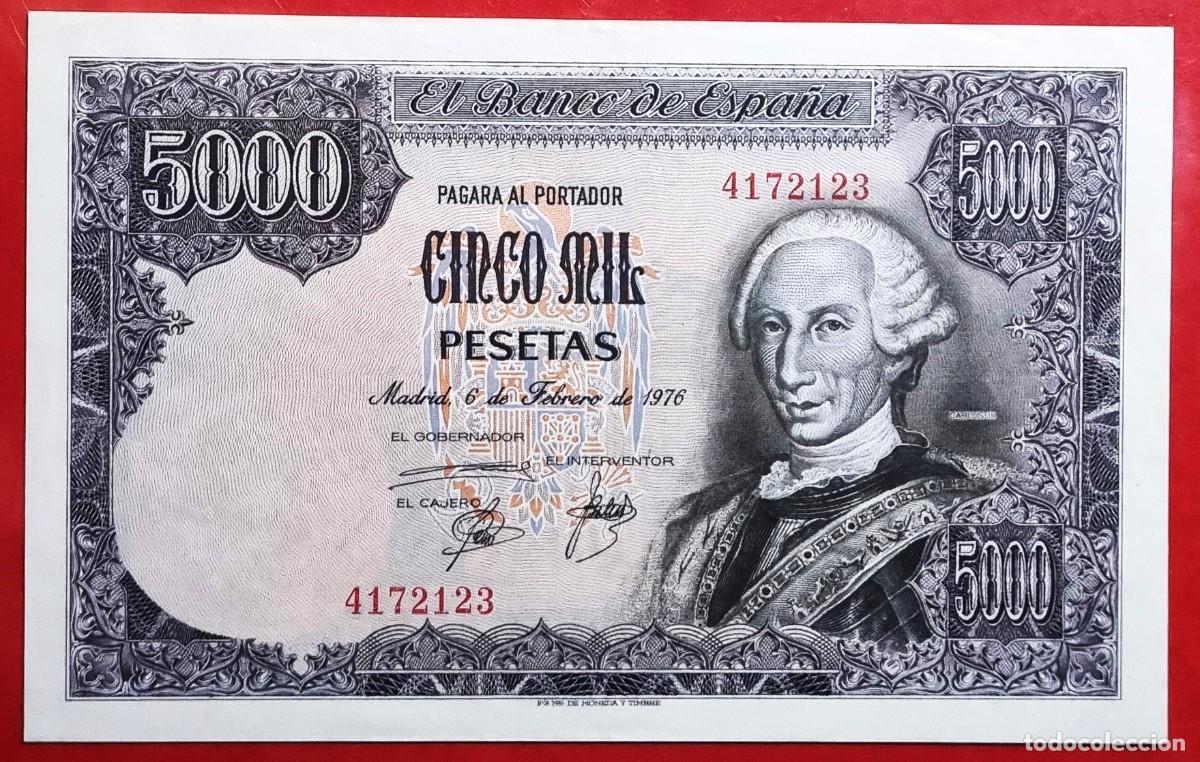 Billetes espa&ntilde;oles: SIN SERIE * SIN CIRCULAR SC |SOLO ACEPTO PAYPAL| BILLETE 5000 PESETAS 1976 LEER DESCRIPCION