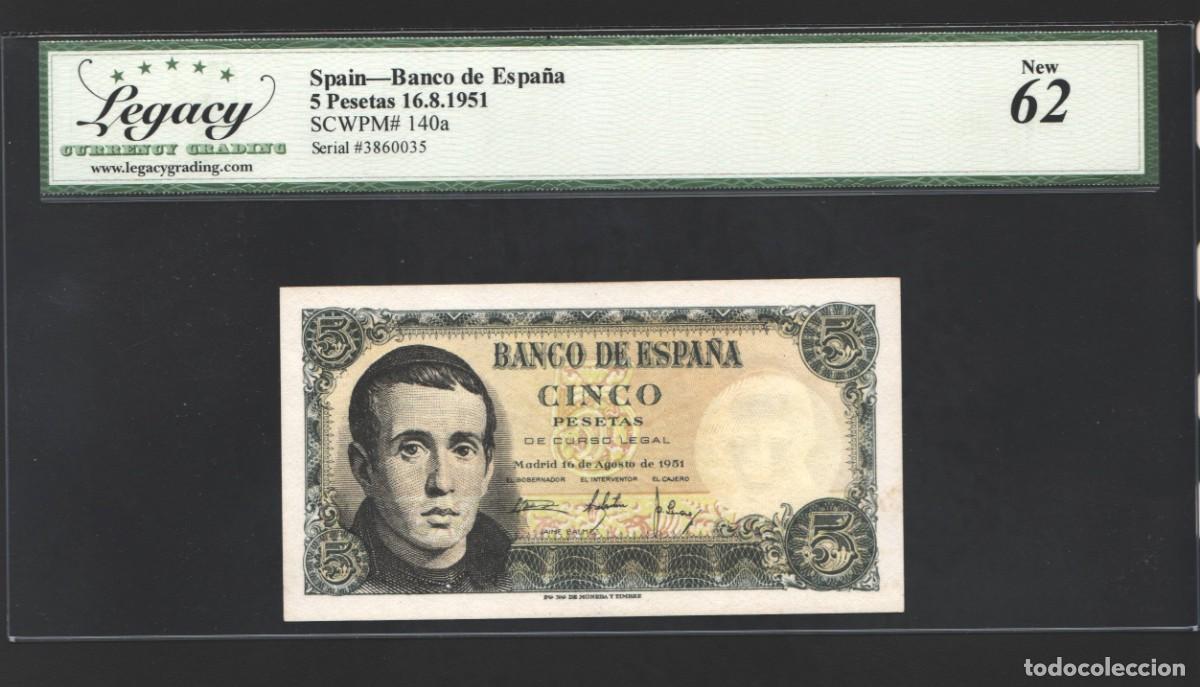 Billetes espa&ntilde;oles: SIN SERIE * BALMES LEGACY 62 |SOLO ACEPTO PAYPAL| BILLETE 5 PESETAS 1951 LEER DESCRIPCION