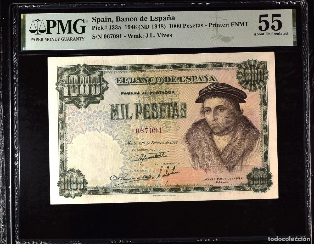 Billetes espa&ntilde;oles: PRECIOSO VIVES PMG 55 |SOLO ACEPTO PAYPAL| BILLETE 1000 PESETAS 1946 LEER DESCRIPCION