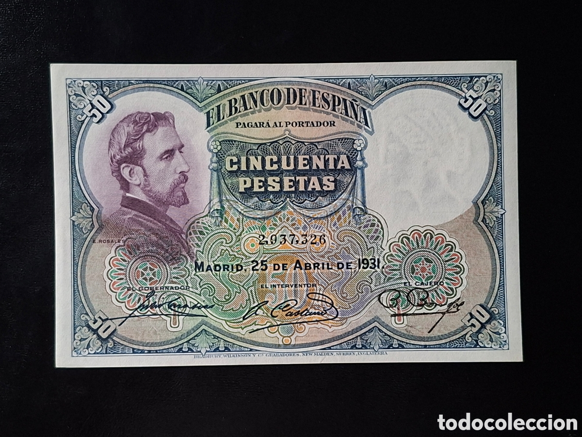 Billetes espa&ntilde;oles: 50 pesetas 1931 sin circular sc