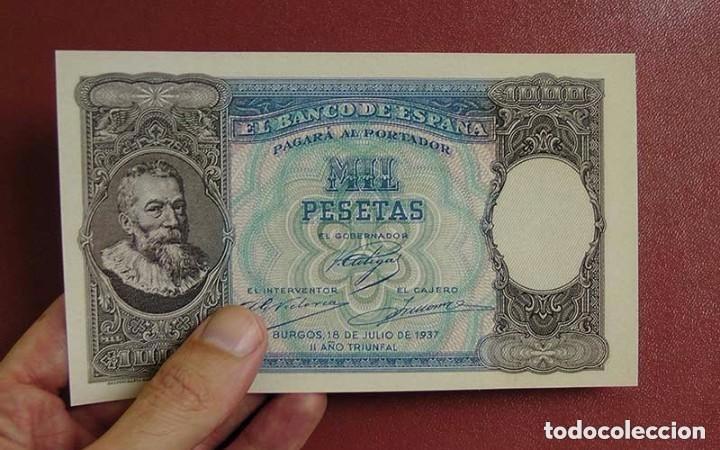 Notas espanholas: billete de 1000 pesetas a&ntilde;o julio de 1937 copia reproduccion en buena calidad raro no original