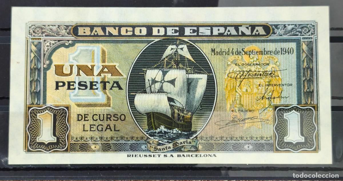 Billetes espa&ntilde;oles: ESPA&Ntilde;A. EDIFIL 442. 1 PTA 4 SEPTIEMBRE 1940. CONSERVACI&Oacute;N EBC+