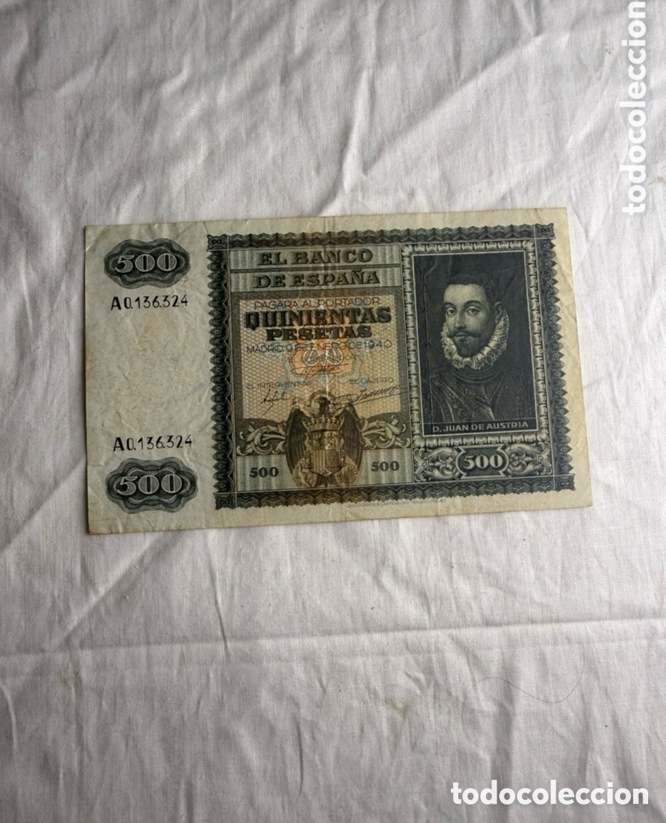 Billets espagnols: 500 PESETAS BANCO DE ESPA&Ntilde;A 1940 - DON JUAN DE AUSTRIA - SERIE A - EDIFIL 439.