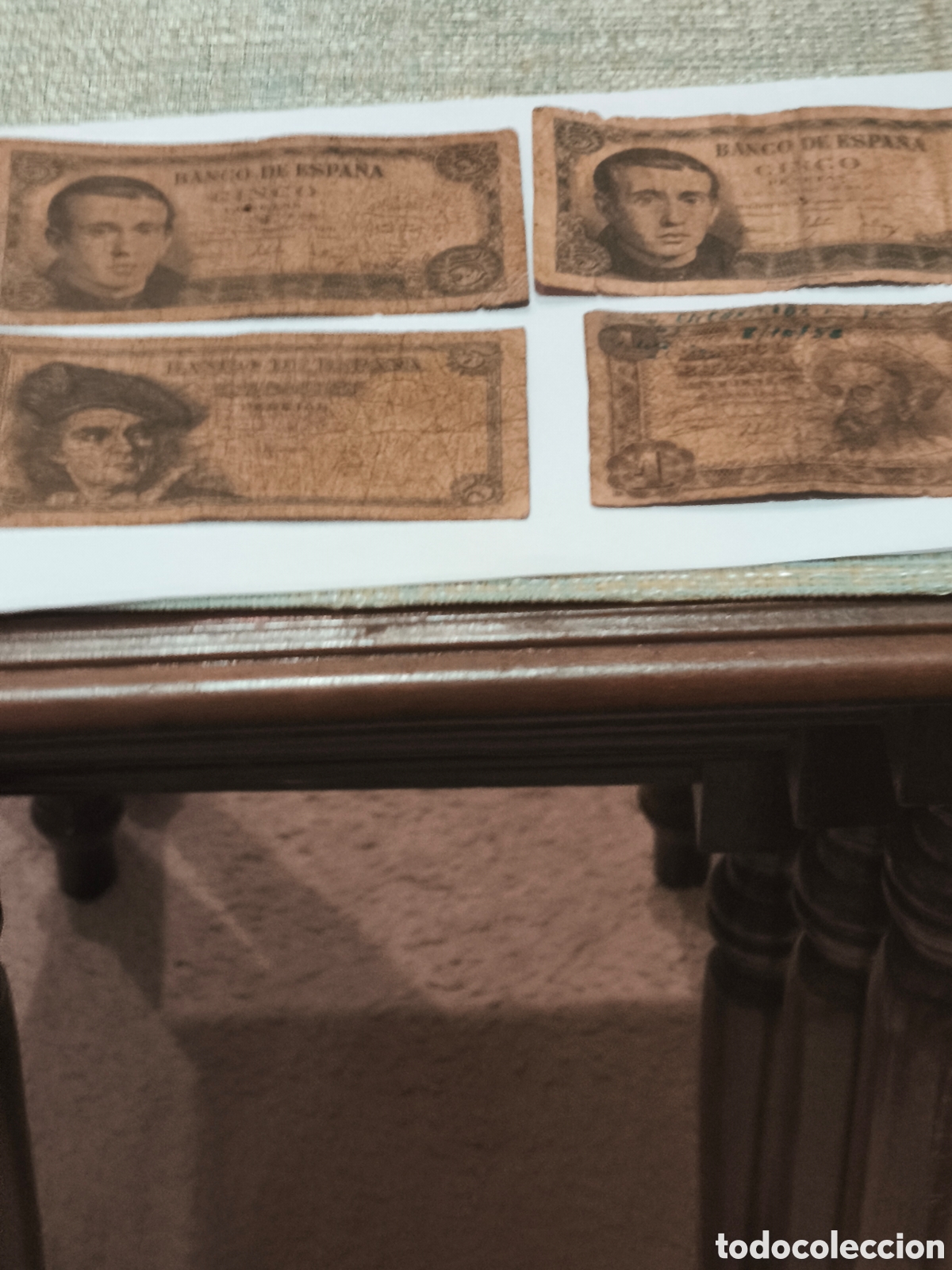 Billets espagnols: Lote de 4 billetes circulados,bastante usados Espa&ntilde;a ver imagenes