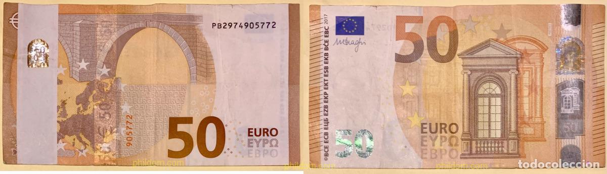 Billetes espa&ntilde;oles: 8209 ESPA&Ntilde;A 2017 ERROR BILLETE 50 EUROS DE 2017 IMPRESION PARCIAL