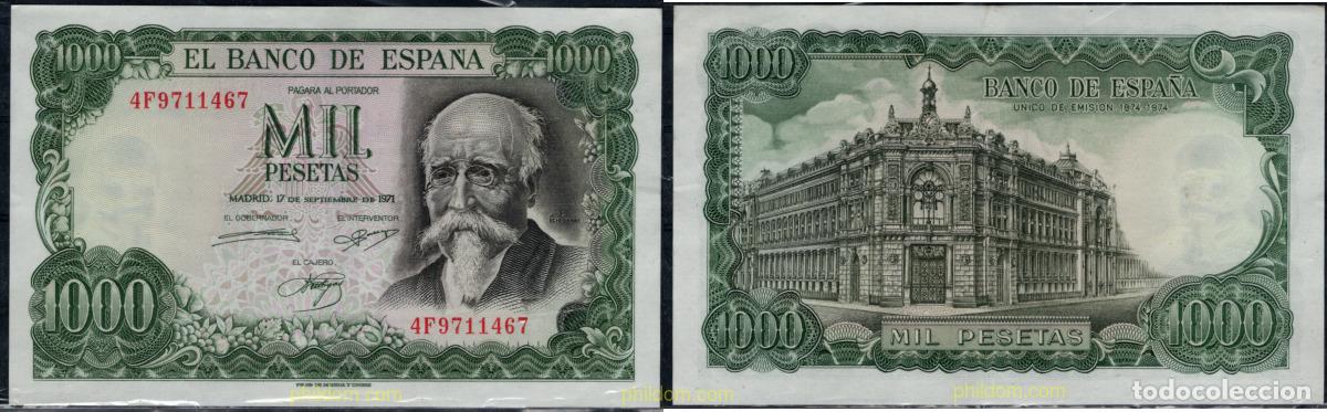 Billetes espa&ntilde;oles: 10742 ESPA&Ntilde;A 1971 1000 PESETAS 1971 - JOSE ECHEGARAY