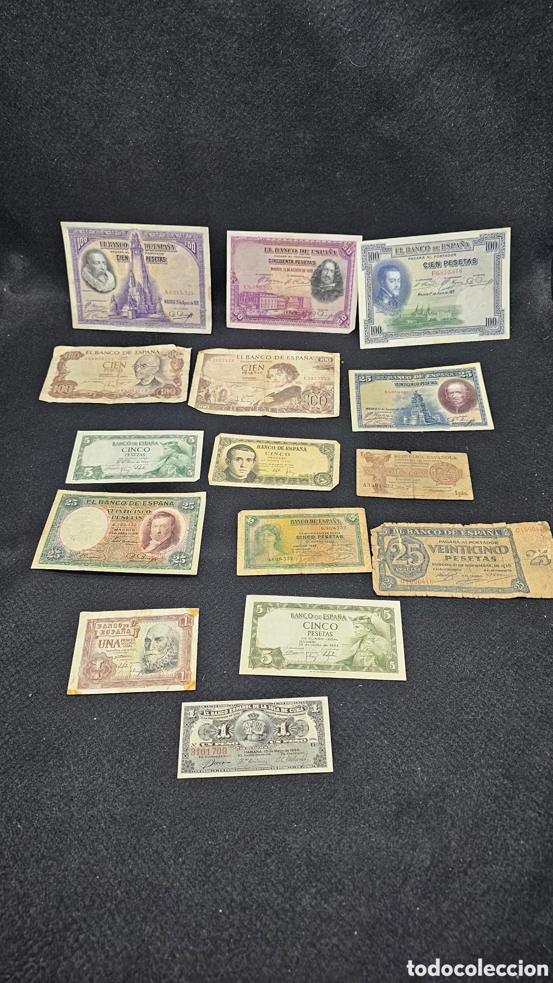 Billets espagnols: Colecci&oacute;n de billetes espa&ntilde;oles antiguos