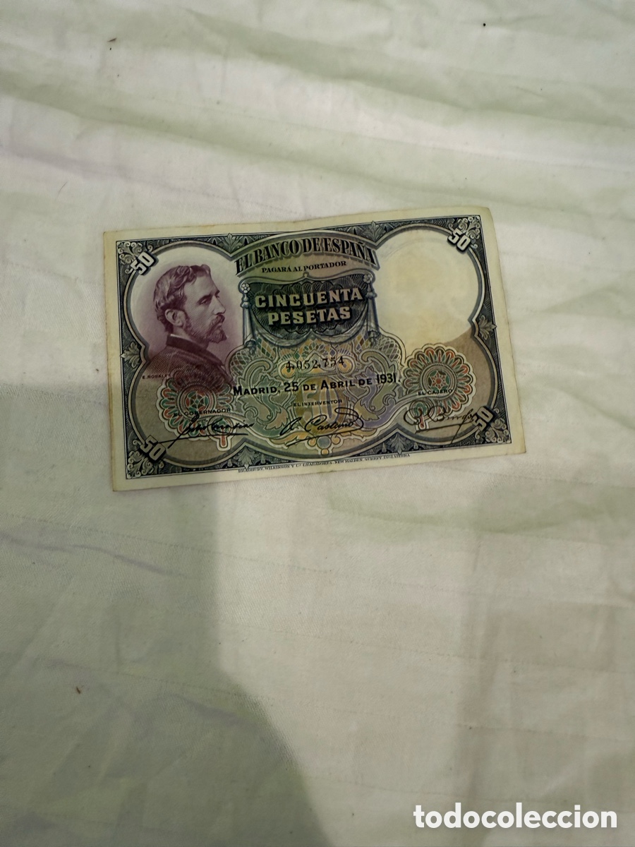 Spanische Banknoten: Billete 50 pesetas Banco de Espa&ntilde;a 25 abril 1931 &ndash; Eduardo Rosales &ndash; Rep&uacute;blica Espa&ntilde;ola