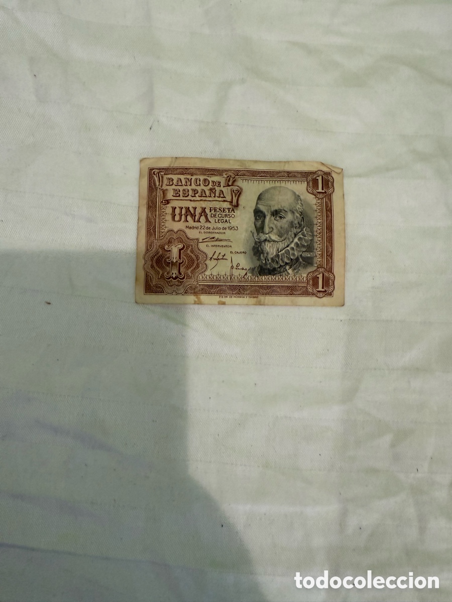 Billets espagnols: Billete 1 peseta Banco de Espa&ntilde;a 1953 &ndash; Don &Aacute;lvaro de Baz&aacute;n &ndash; Serie X
