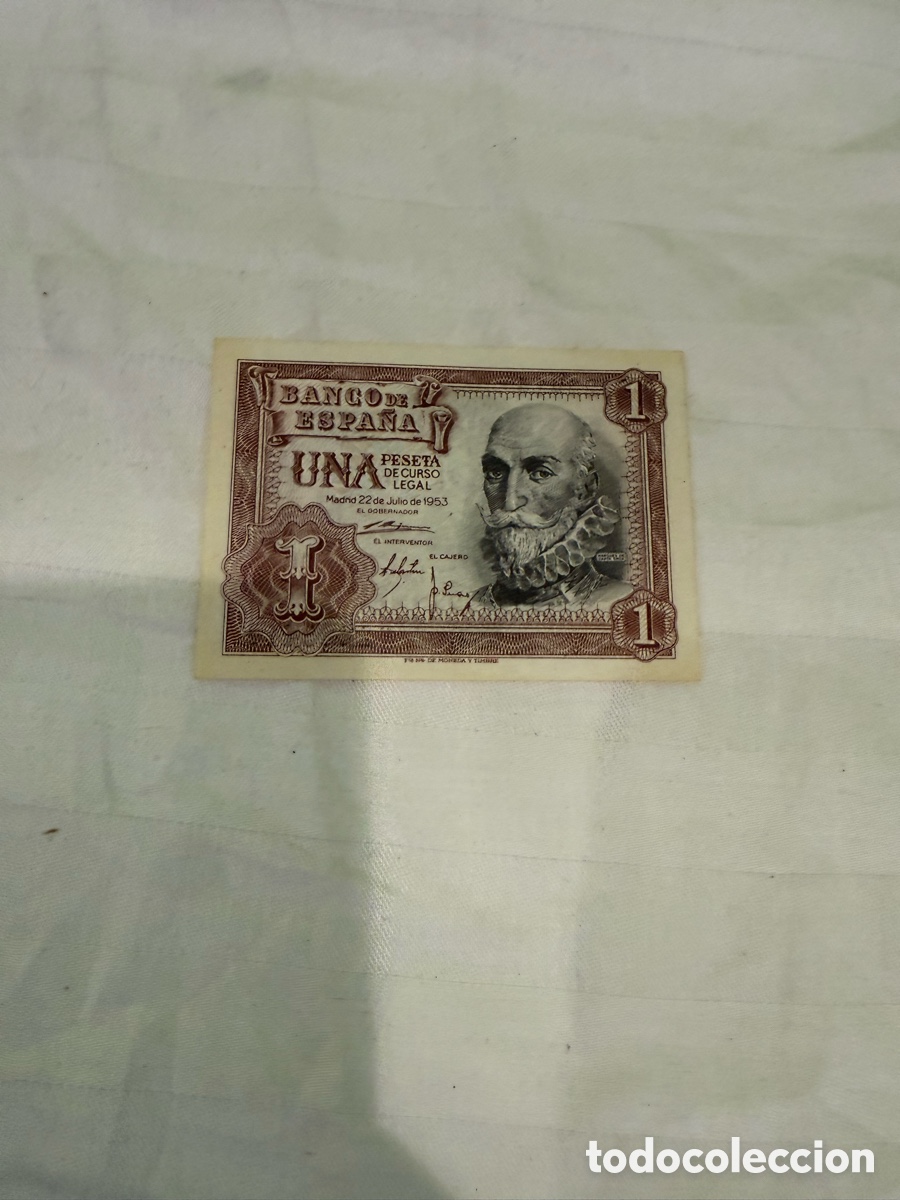 Spanish Banknotes: Billete 1 peseta Banco de Espa&ntilde;a 1953 &ndash; &Aacute;lvaro de Baz&aacute;n &ndash; Serie X
