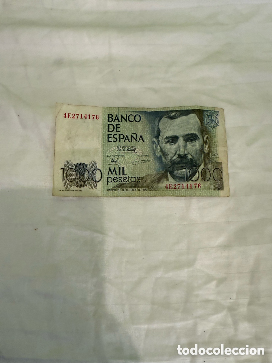 Spanische Banknoten: Billete 1.000 pesetas 1979 Benito P&eacute;rez Gald&oacute;s &ndash; Serie 4E &ndash; Banco de Espa&ntilde;a