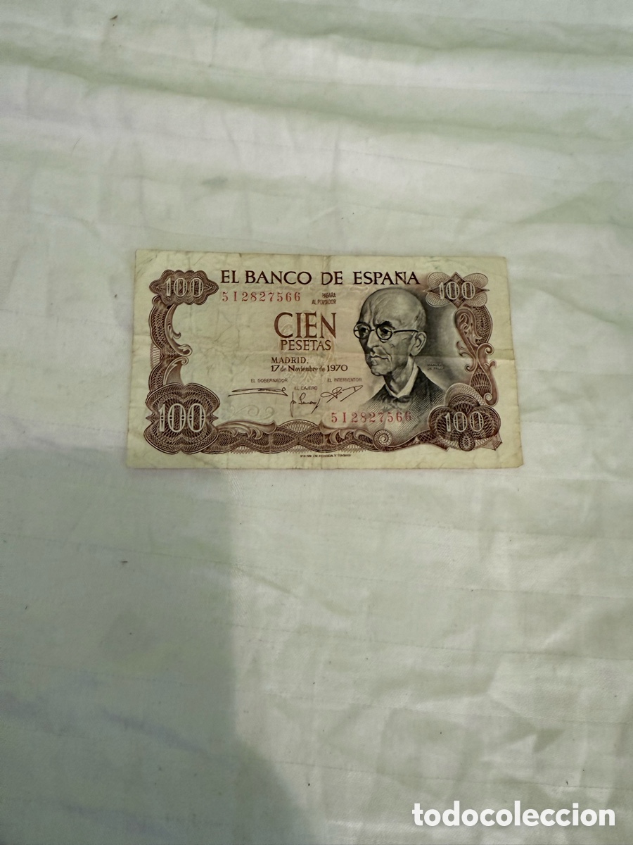 Notas espanholas: Billete 100 pesetas 1970 Manuel de Falla &ndash; Serie 5I &ndash; Banco de Espa&ntilde;a