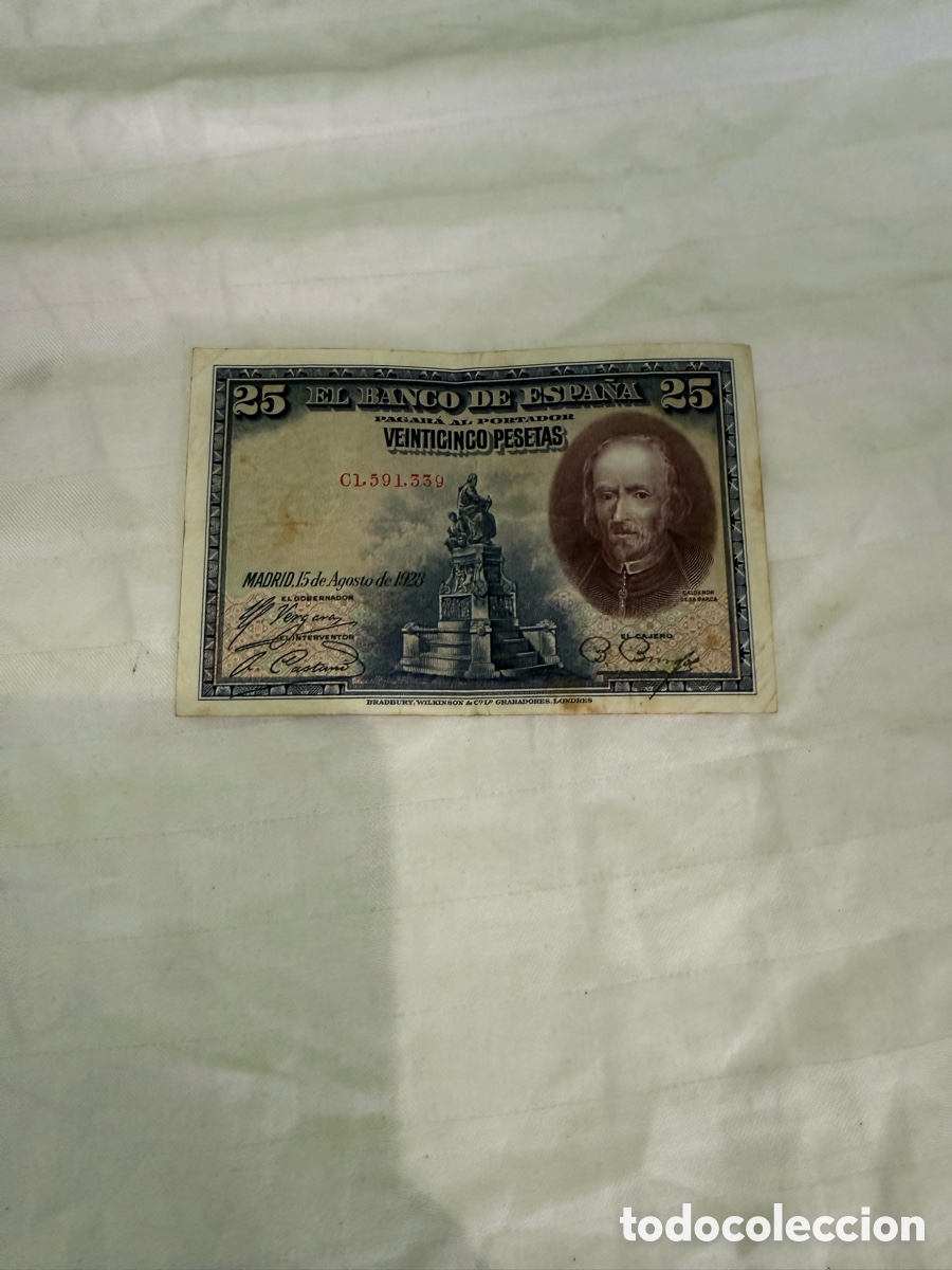 Billets espagnols: Billete 25 pesetas 1928 Calder&oacute;n de la Barca &ndash; Serie C &ndash; Banco de Espa&ntilde;a