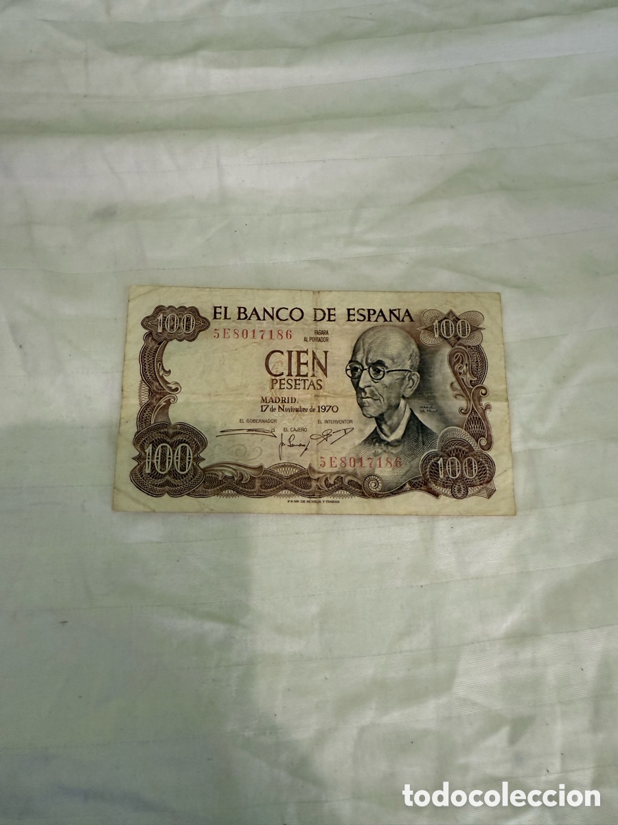 Billets espagnols: Billete 100 pesetas 1970 Manuel de Falla &ndash; Serie 5E &ndash; Banco de Espa&ntilde;a