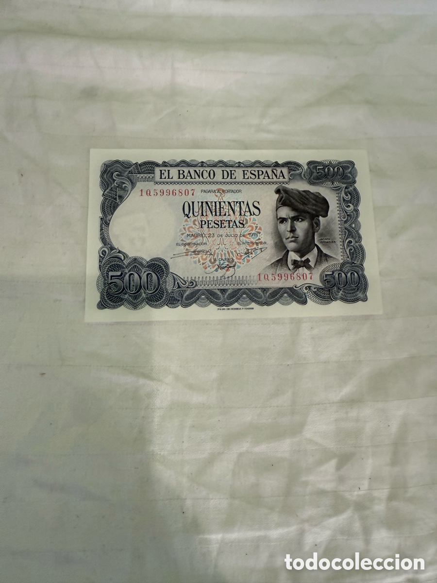 Billets espagnols: Billete 500 pesetas 1971 Jacinto Verdaguer &ndash; Serie 1Q &ndash; Estado plancha