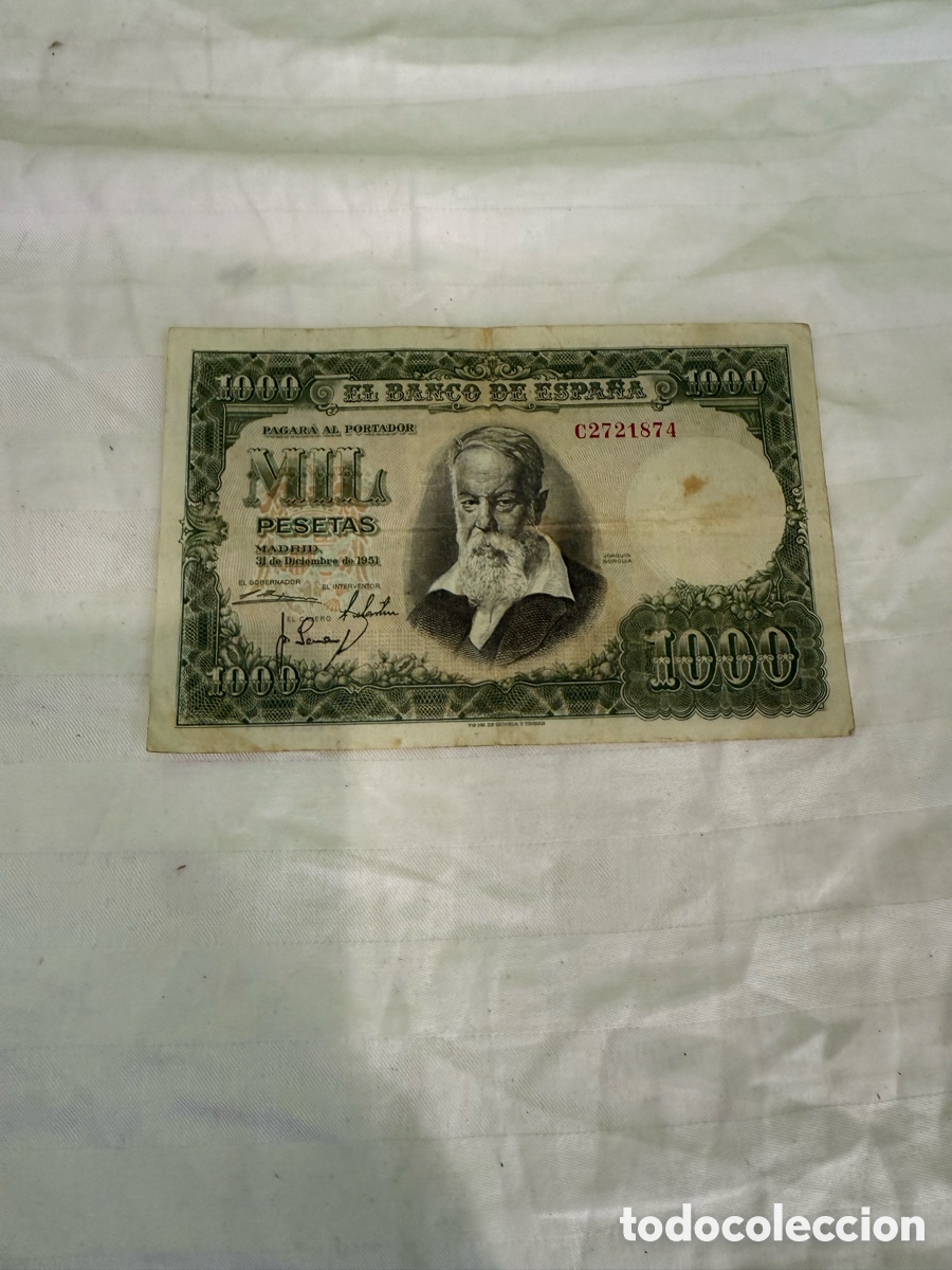 Billets espagnols: Billete 1.000 pesetas 1951 Joaqu&iacute;n Sorolla &ndash; Serie C &ndash; Banco de Espa&ntilde;a