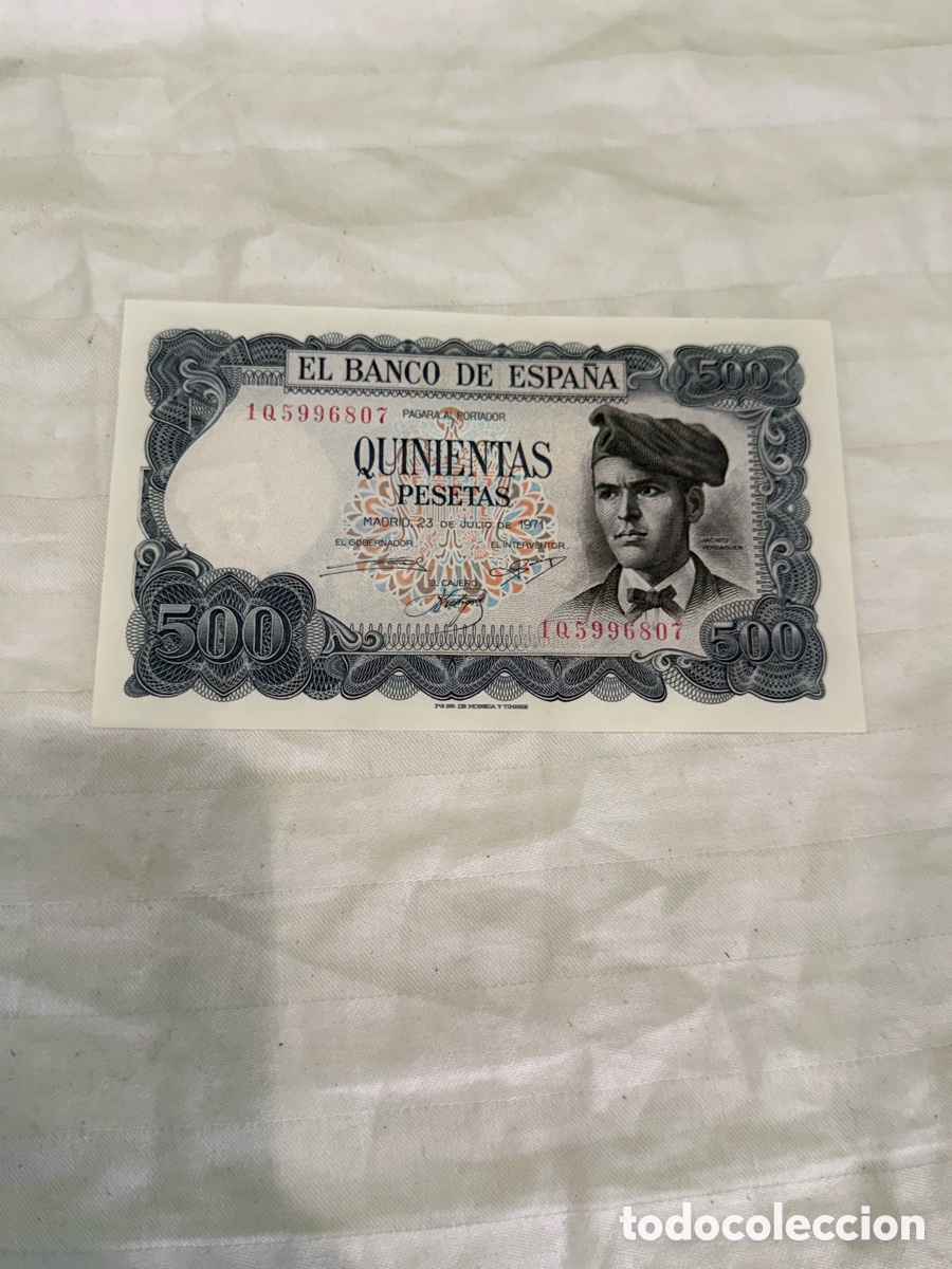 Spanish Banknotes: 500 PESETAS 1971 &ndash; JACINTO VERDAGUER &ndash; SERIE 1Q &ndash; 1Q5996807 &ndash; BANCO DE ESPA&Ntilde;A &ndash; ORIGINAL.PLANCHA.