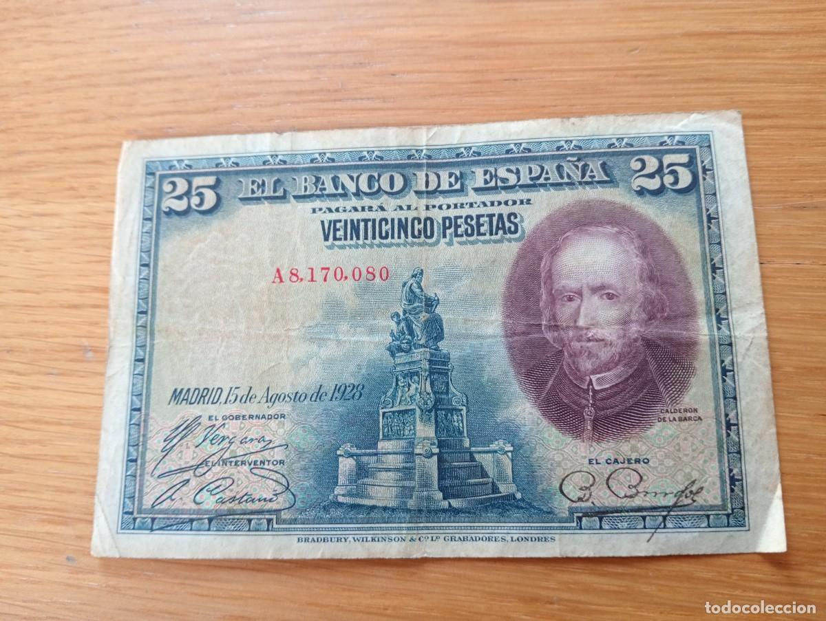 Billets espagnols: BILLETE DE ESPA&Ntilde;A. 25 PESETAS. N.&ordm; DE SERIE: A8.170.080. A&Ntilde;O 1928. PICK: 74c. CIRCULADO. VER FOTOS.