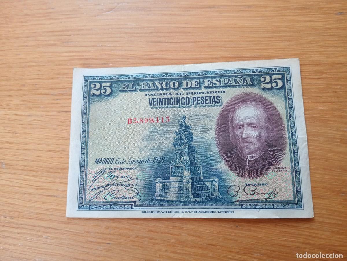 Spanish Banknotes: BILLETE DE ESPA&Ntilde;A. 25 PESETAS. N.&ordm; DE SERIE: B3.899.113. A&Ntilde;O 1928. PICK: 74c. CIRCULADO. VER FOTOS.