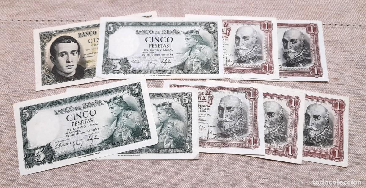 Billetes espa&ntilde;oles: Lote de 9 billetes antiguos de Pesetas