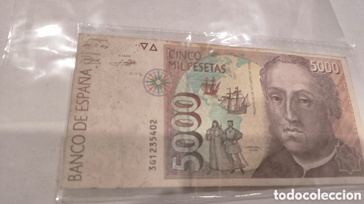 Billetes espa&ntilde;oles: CINCO MIL PESETAS 1992 - Foto 2