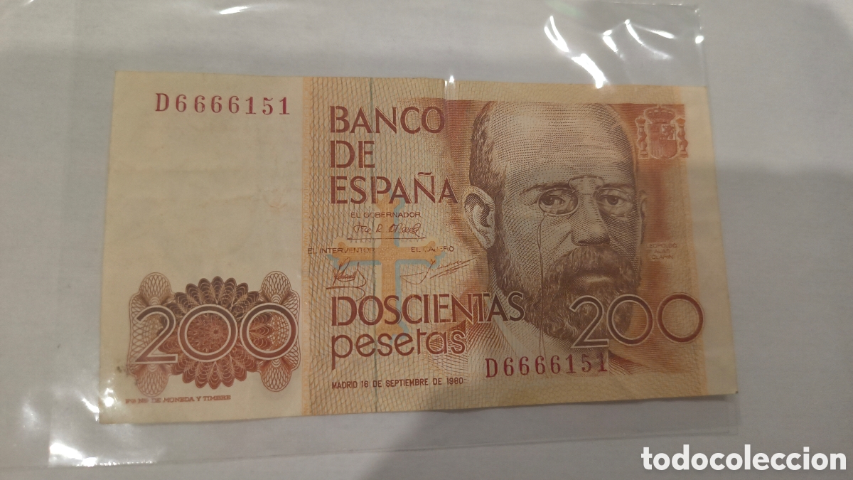 Notas espanholas: DOSCIENTAS PESETAS 1980