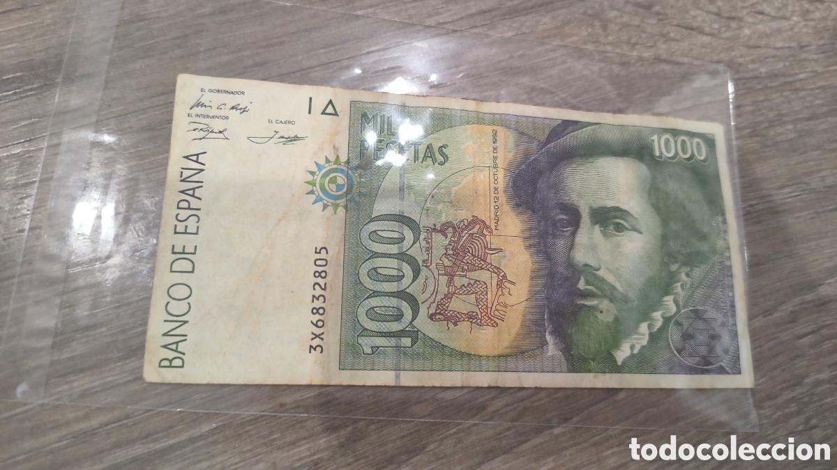 Notas espanholas: MIL PESETAS 1992 BANCO DE ESPA&Ntilde;A
