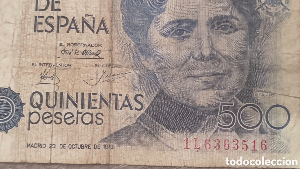Billetes espa&ntilde;oles: QUINIENTAS PESETAS 1979 - Foto 2