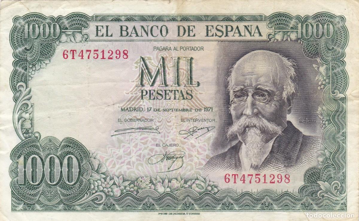 Billetes espa&ntilde;oles: 1000 pesetas de 1971 - Foto 1