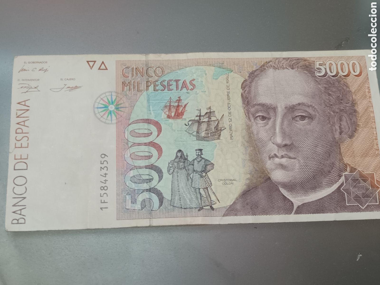 Billetes espa&ntilde;oles: BILLETE DE 5000 PESETAS DE 12 DE OCTUBRE DE 1992