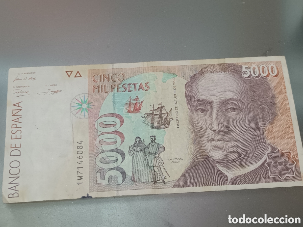 Billetes espa&ntilde;oles: BILLETE DE 5000 PESETAS DE 12 DE OCTUBRE DE 1992