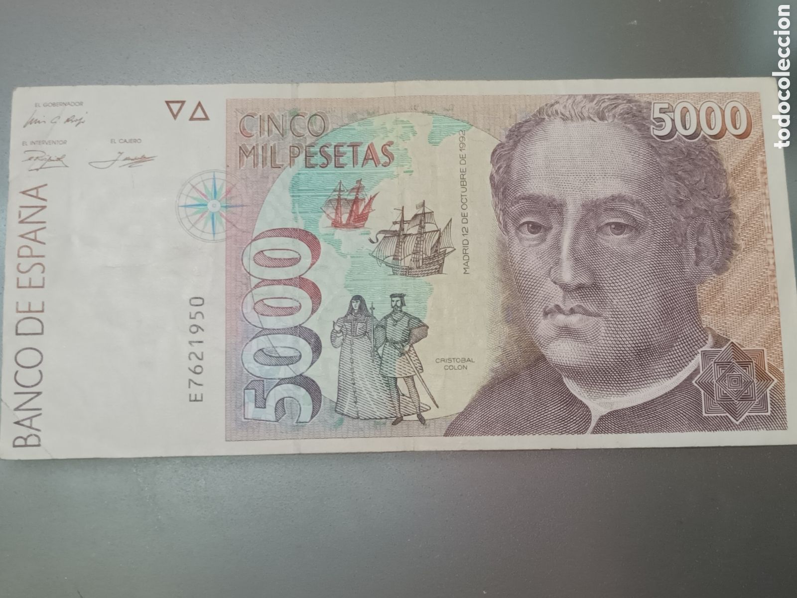 Billetes espa&ntilde;oles: BILLETE DE 5000 PESETAS DE 12 DE OCTUBRE DE 1992