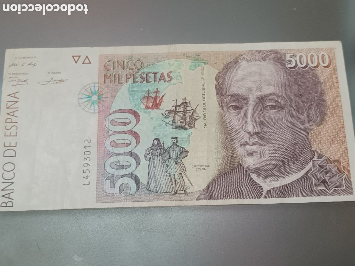 Billetes espa&ntilde;oles: BILLETE DE 5000 PESETAS DE 12 DE OCTUBRE DE 1992