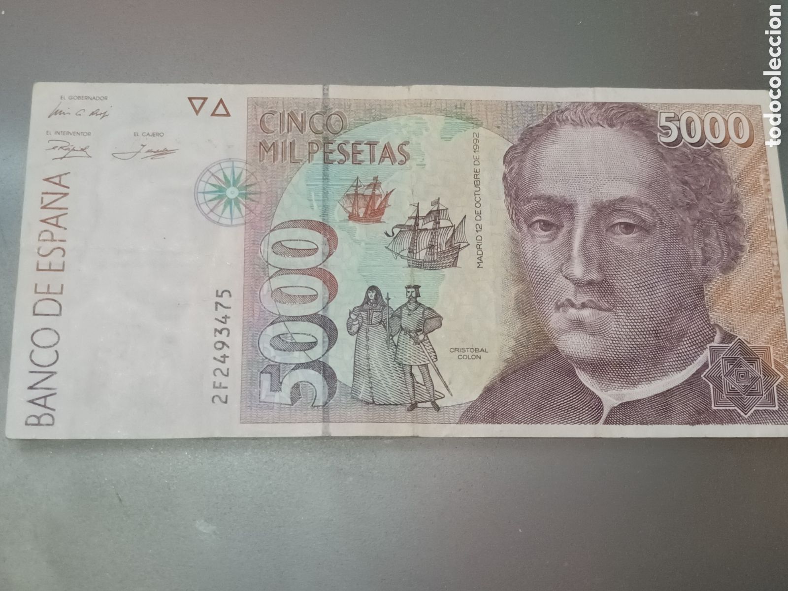 Billetes espa&ntilde;oles: BILLETE DE 5000 PESETAS DE 12 DE OCTUBRE DE 1992