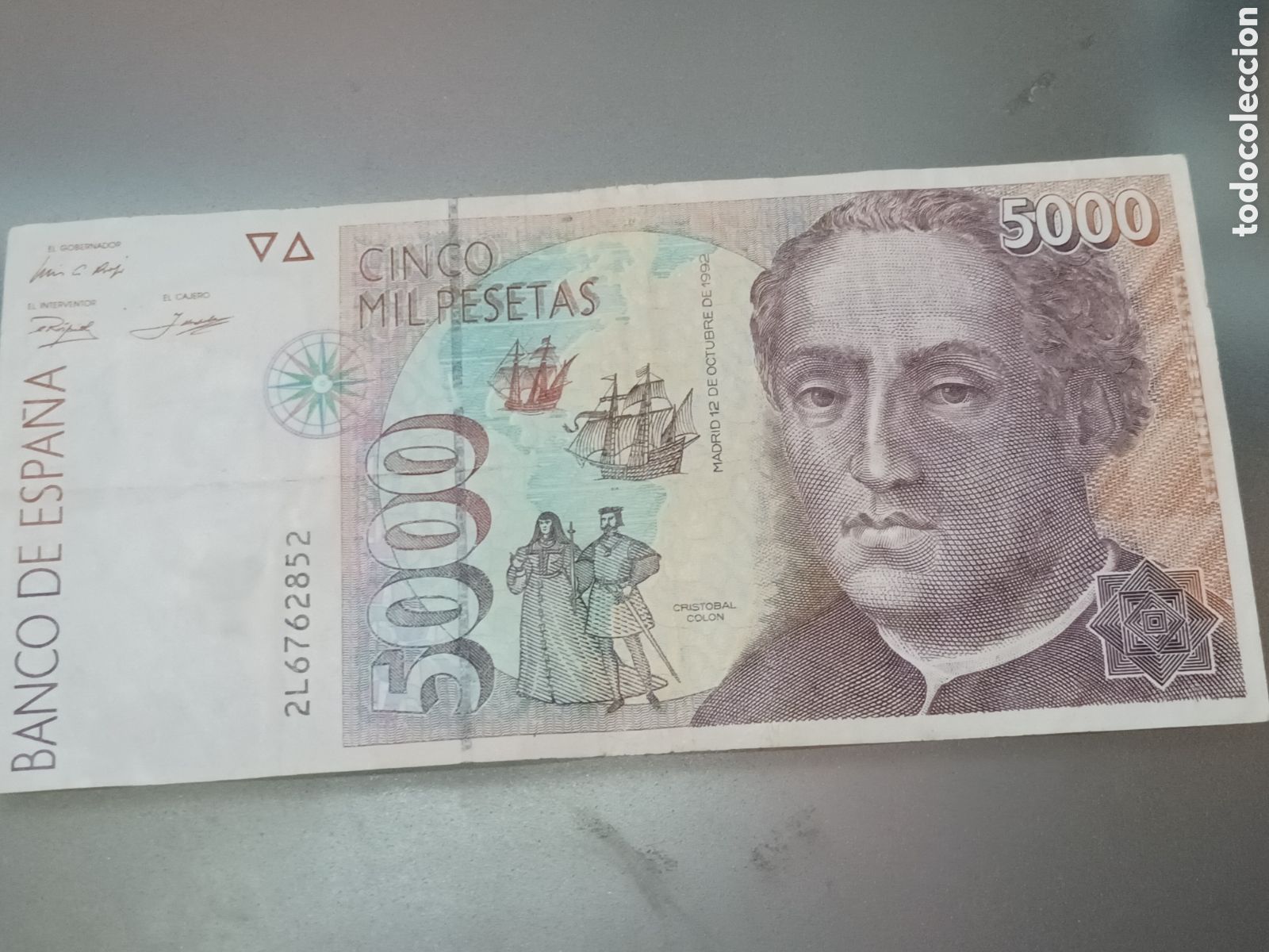 Billetes espa&ntilde;oles: BILLETE DE 5000 PESETAS DE 12 DE OCTUBRE DE 1992
