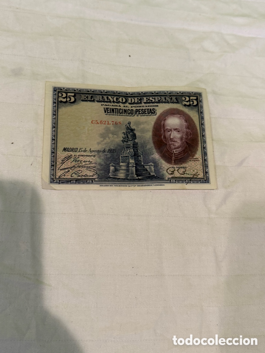 Billets espagnols: 25 Pesetas 1928 Calder&oacute;n de la Barca &ndash; Serie C