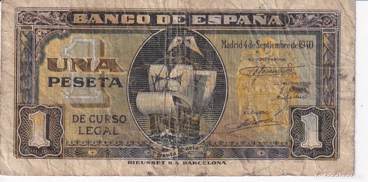 Spanish Banknotes: BILLETE DE 1 PESETA DEL 4 DE SEPTIEMBRE DE 1940 DE LA CARAVELA SERIE A