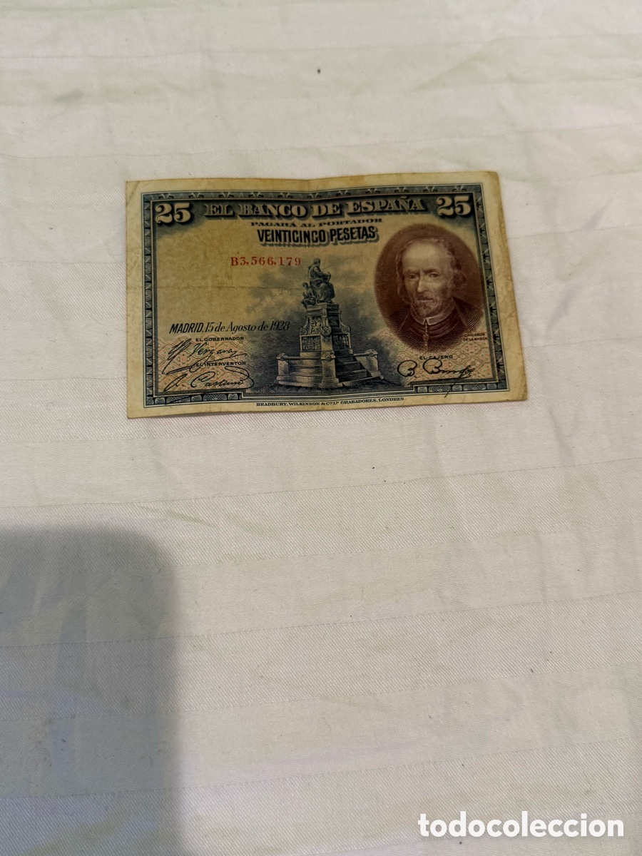 Billets espagnols: 25 Pesetas 1928 Calder&oacute;n de la Barca &ndash; Serie B
