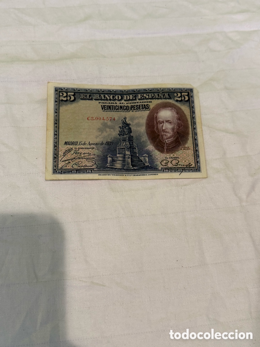 Spanish Banknotes: 25 Pesetas 1928 Calder&oacute;n de la Barca &ndash; Serie C