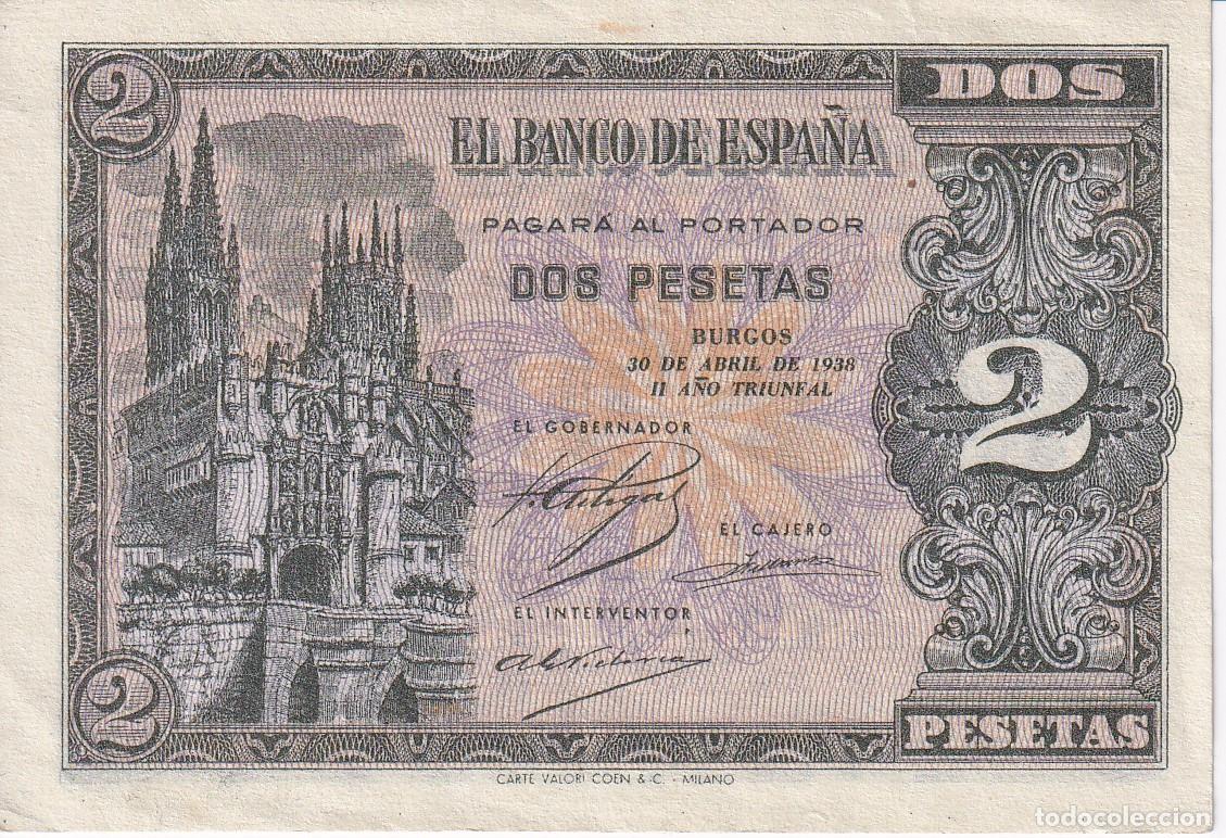Billets espagnols: BILLETE DE BURGOS DE 2 PESETAS DEL A&Ntilde;O 1938 SERIE L EN CALIDAD EBC