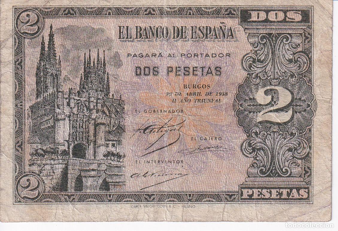 Billets espagnols: BILLETE DE BURGOS DE 2 PESETAS DEL A&Ntilde;O 1938 SERIE E